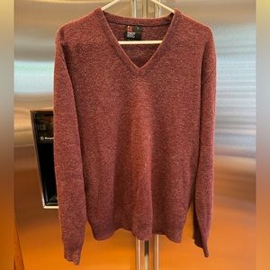 Vintage Robert Bruce Mens Maroon Sweater V Neck Pullover Made In USA Sz L